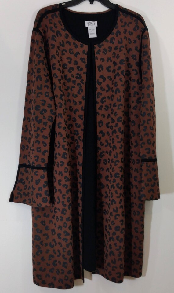 Plus Size Reversible Duster: Brown Leopard Print … - image 10