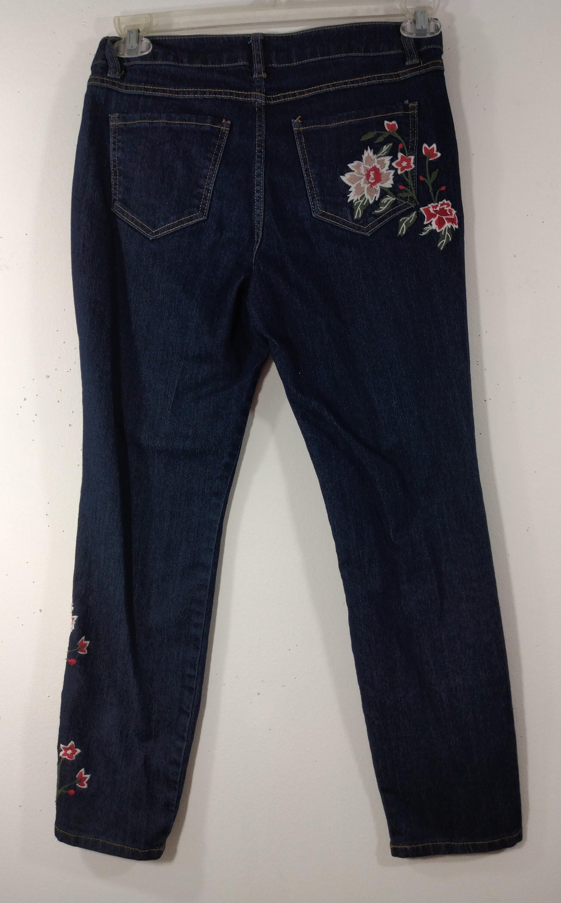 Women's Denim Jeans Pants Medium Rise Dark Cotton Denim