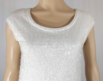 White Sequin Top - Etsy