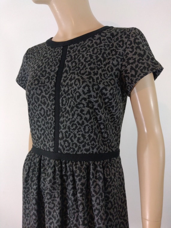 Anne Taylor Dress Women's Dress Leopard Gray Black