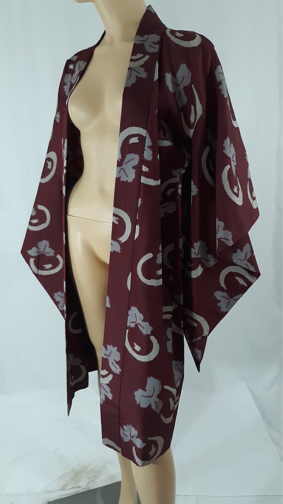Japanese Kimono Robe Women's Unisex Satiny Deep R… - image 5