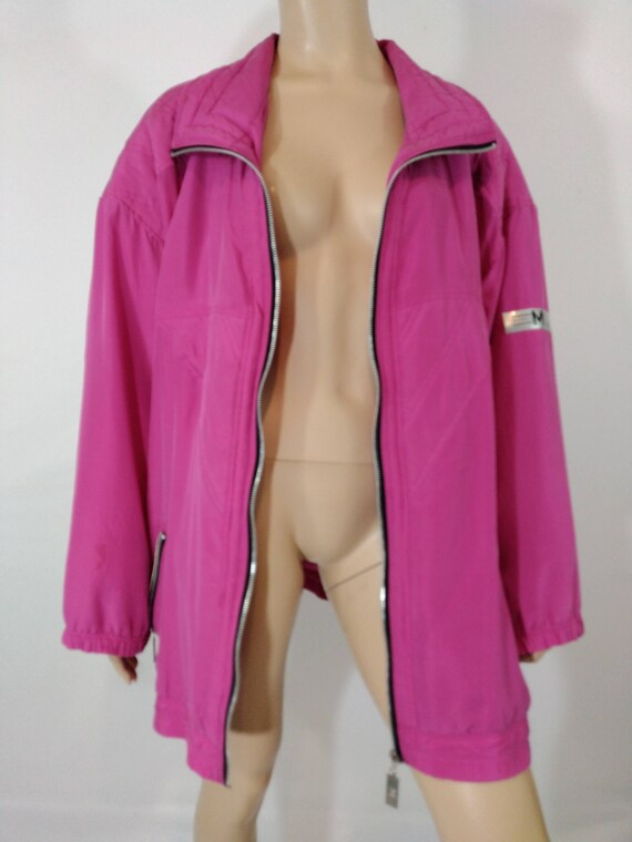 Plus Size Jacket Women's Silk Quilted Hot Pink Zi… - image 4