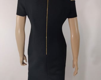 coral and gold dress Calvin Klein High Neck Zipper Sheath Dress main image 0