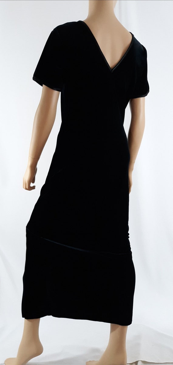 90's Women's Dress Black Velvet Sexy Short Sleeved