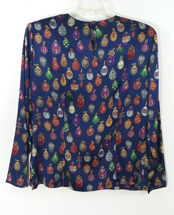 Vintage Carlisle Silk Blouse, Charm Print, Size 8 - image 9
