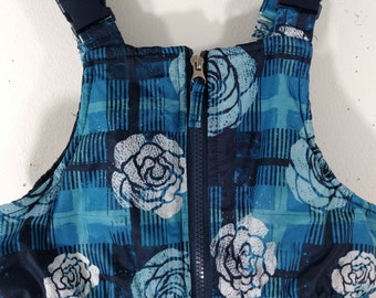 Child's Ski Suit Girl's Snow Jumpsuit One Piece Blue White Floral Sportswear Outerwear Gorgeous Like New by PINK PLATINUM Advance Size 6X