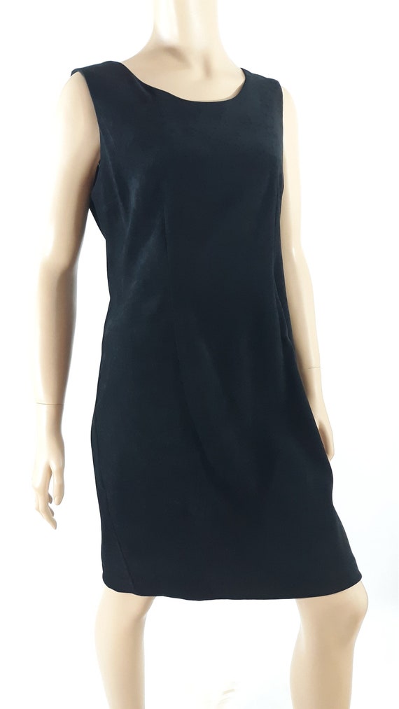 Women's Black Dress 90's Classic Ultrasuede Sleev… - image 2