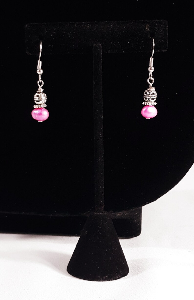 Womens Handmade Jewelry Necklace Earrings Set Artist Designed Vintage Inspired Purple Pink Freshwater Pearls Multi Bead Mix GORGEOUS Gift