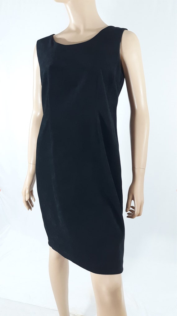 Women's Black Dress 90's Classic Ultrasuede Sleev… - image 1