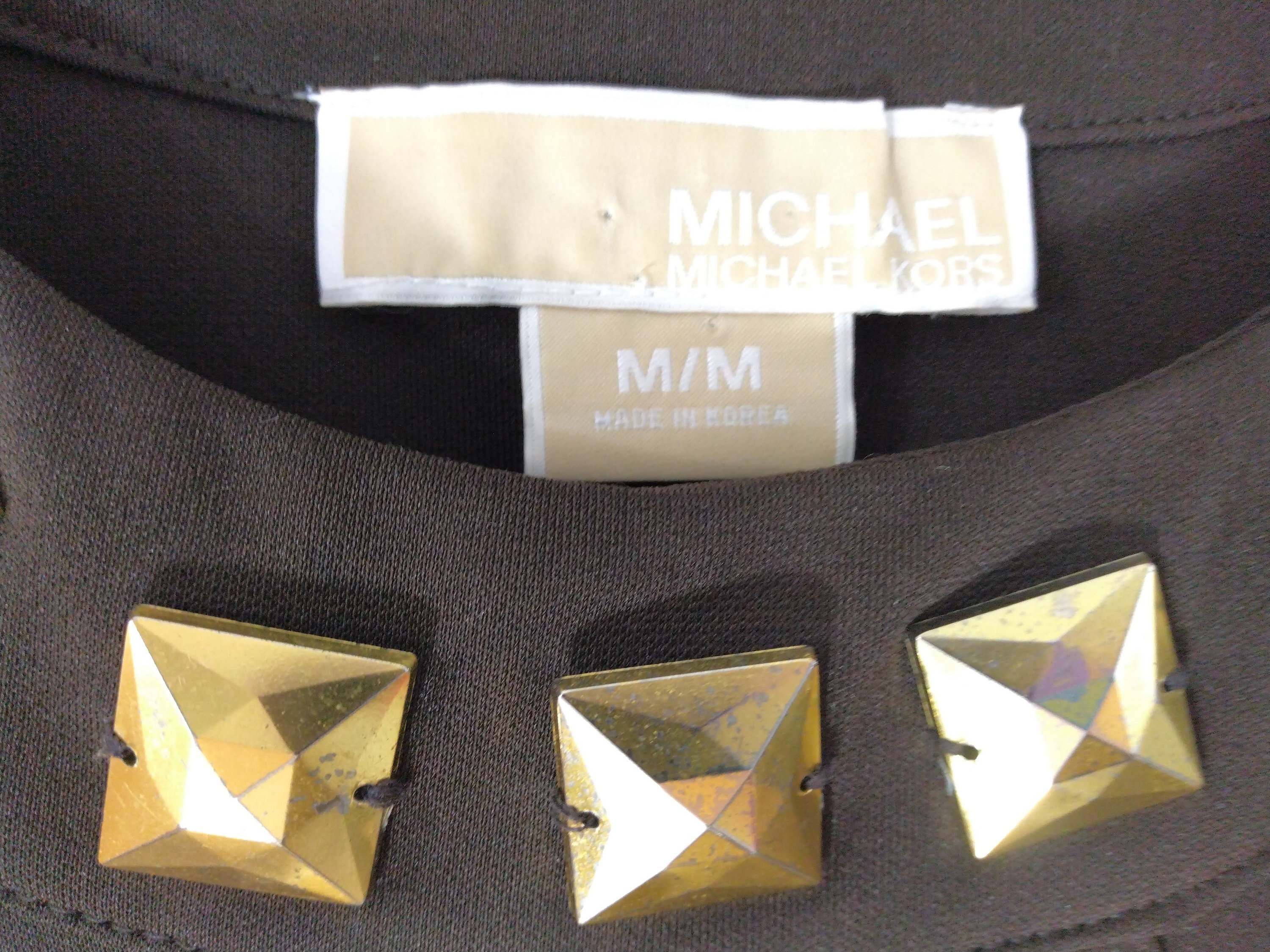 Vintage Michael Kors Brown Dress, Gold Studs, Cleopatra Neckline, Size M -  Etsy