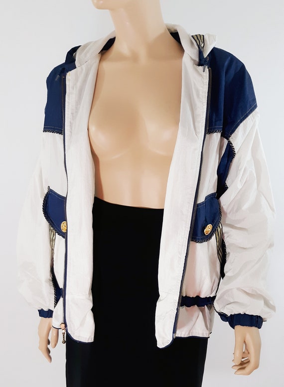 80's Hooded Jacket Women's Sailor Metallic Gold T… - image 8