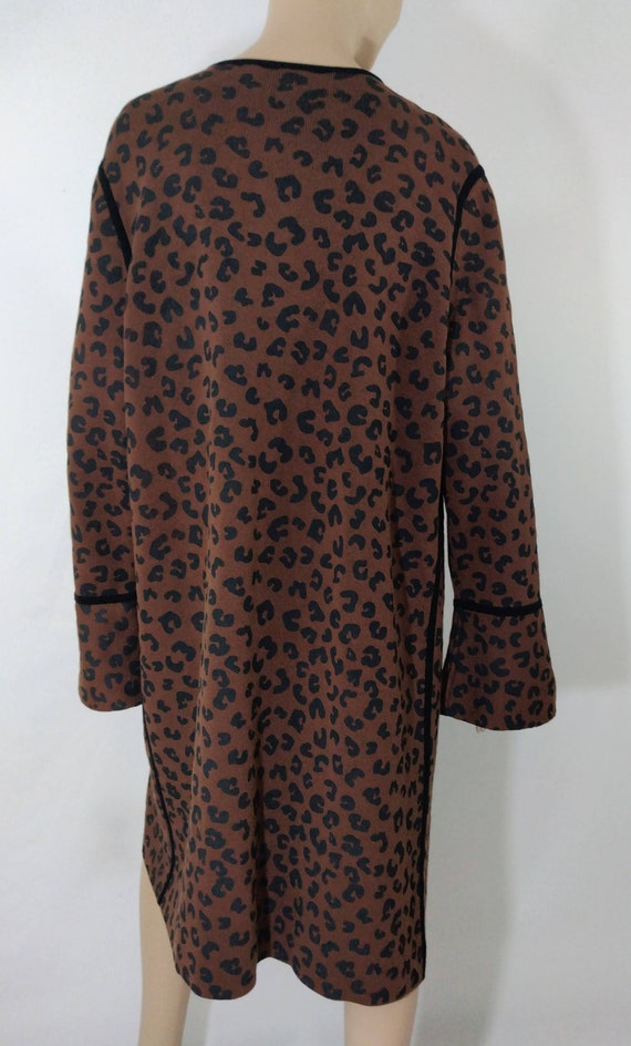 Plus Size Reversible Duster: Brown Leopard Print … - image 7