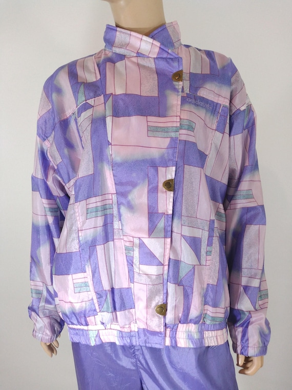Vintage Adidas Tracksuit: 80s Pastel Geo Windbreaker, Size M - Etsy