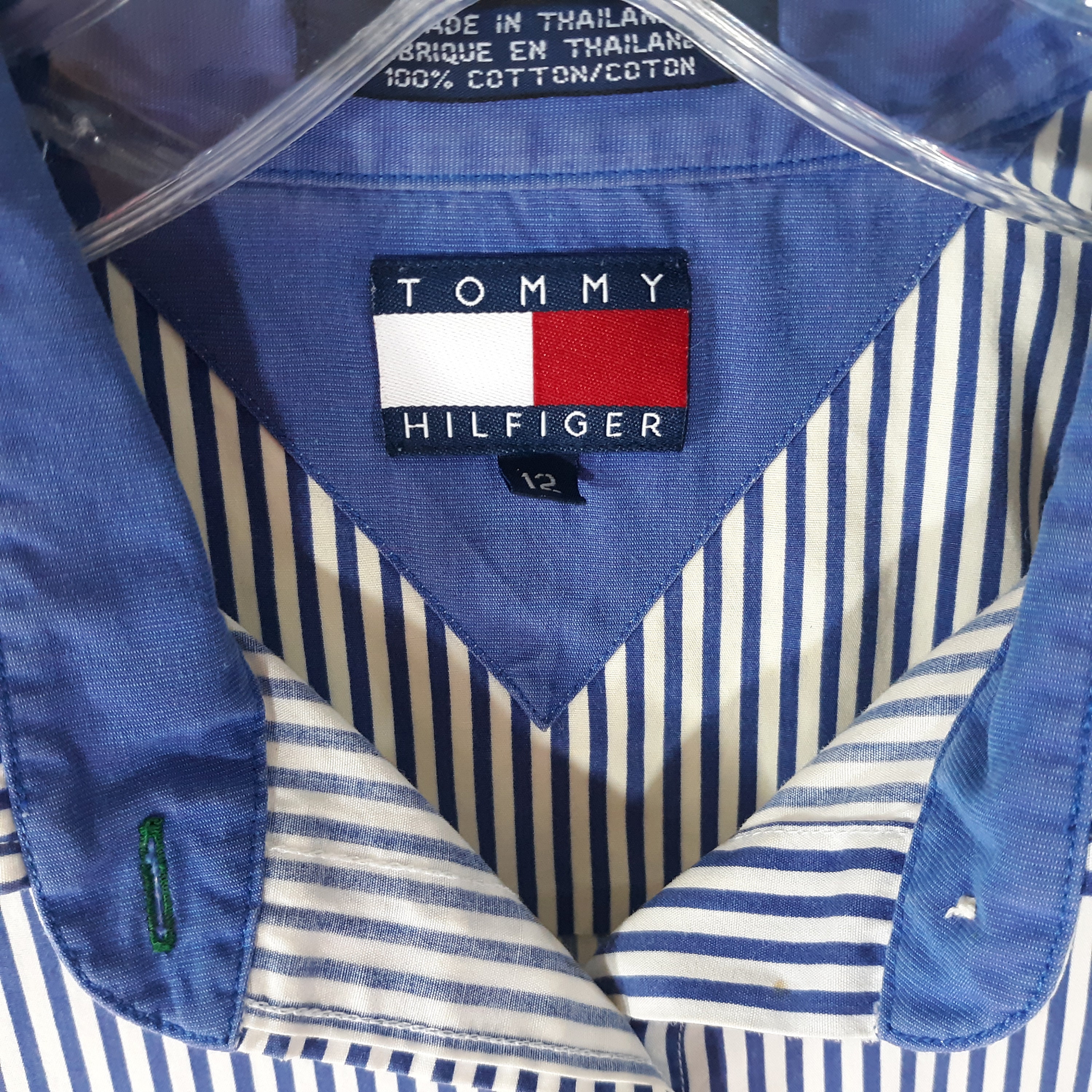 TOMMY HILFIGER Top Women's Shirt Sleeveless Blue White