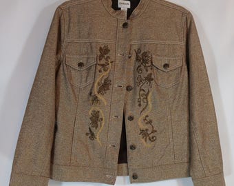 ジャケット・アウター 90s chico's design denim jacket y2k Vintage 90s 2000s Y2K CHICO'S Denim Embroidered Jacket