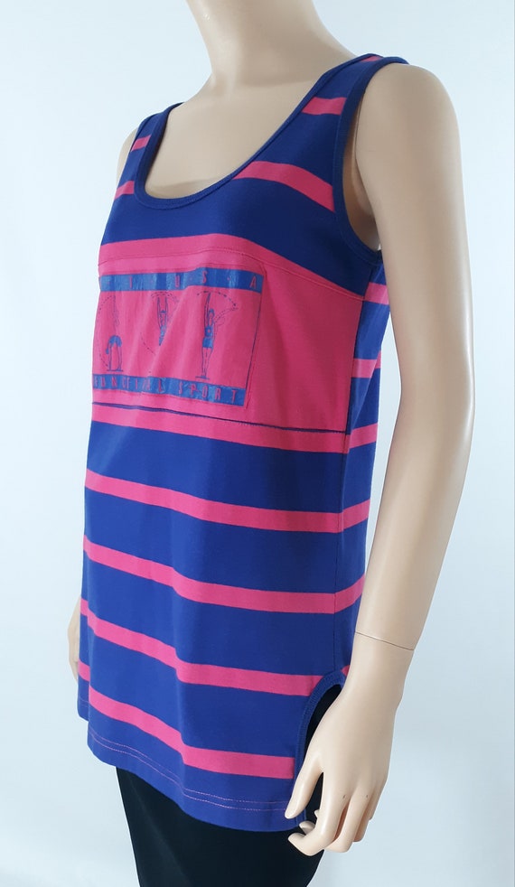 Tank Top Women's 80's Unisex Hang Ten 100% Cotton… - image 3