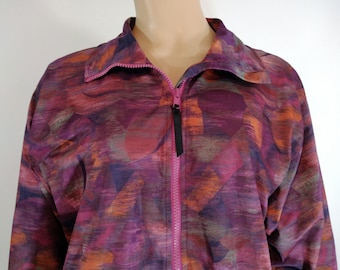 Vintage Abstract Windbreaker Jacket: 90s Pullover, Size M, Made in USA