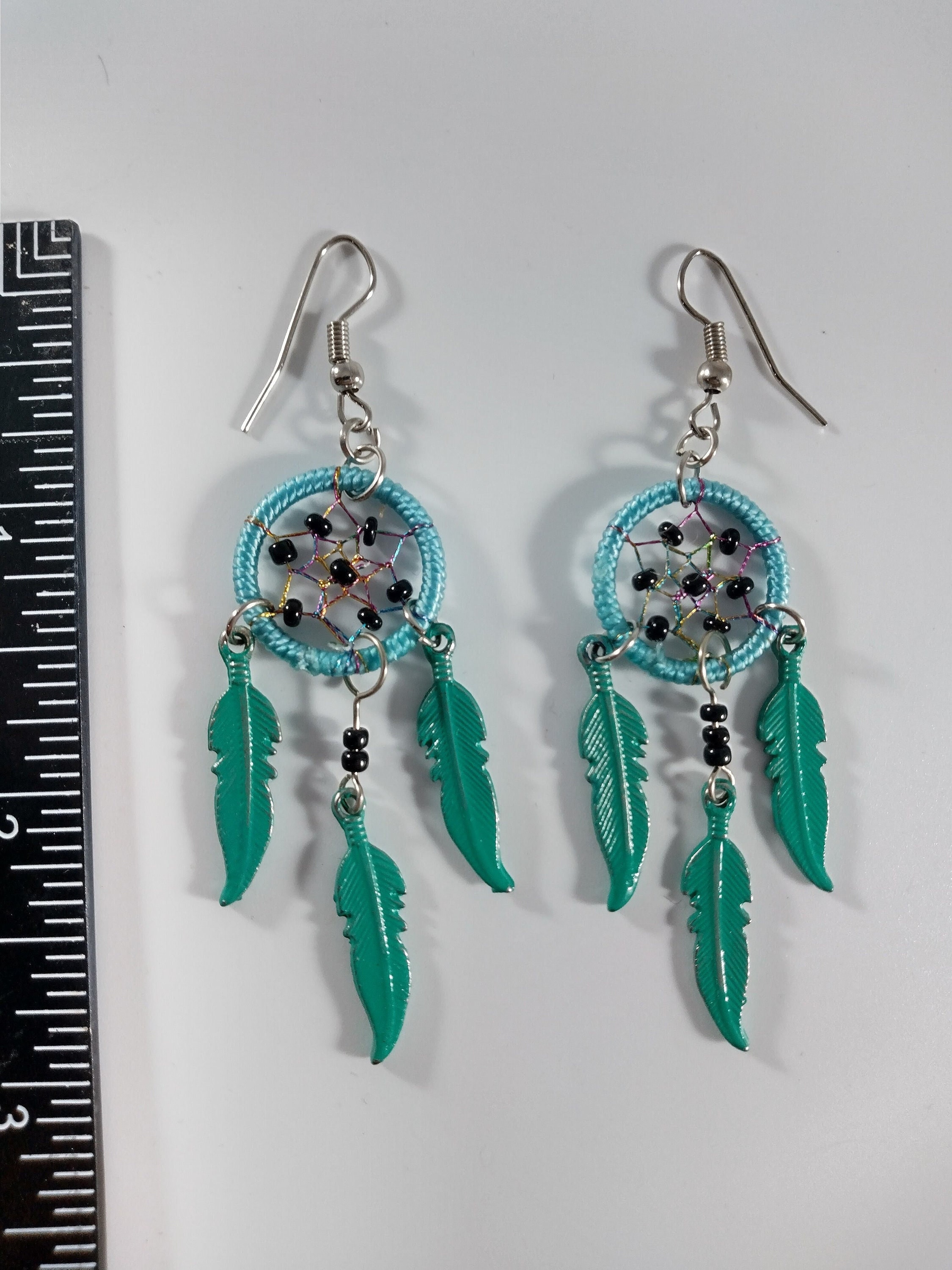 Dream Catcher Keychain With Seed Bead Fringe - Purple Turquoise Gold Boho Handmade Keyring
