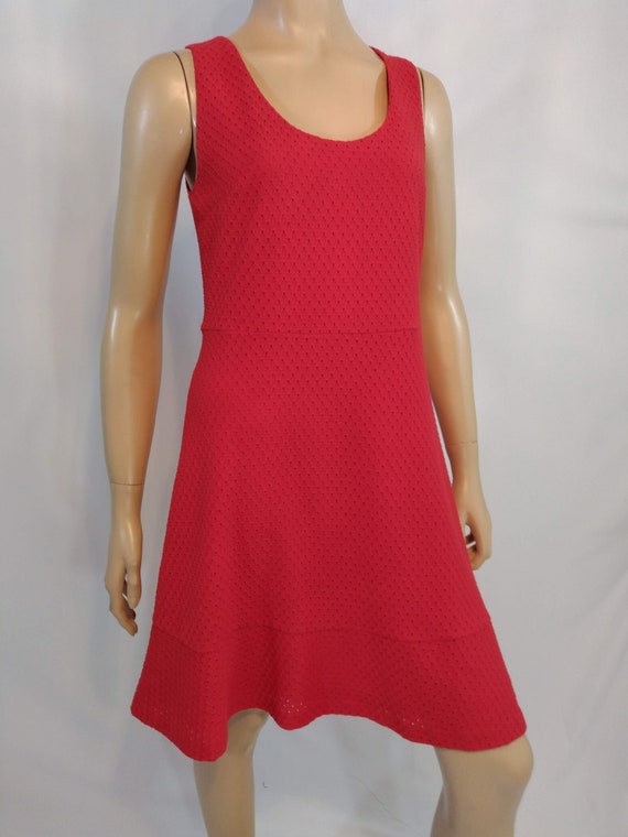 Red Flare Dress: Sleeveless Ruffle Hem, the LOFT, Size 4 Petite - Etsy