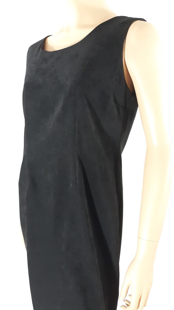 Women's Black Dress 90's Classic Ultrasuede Sleev… - image 4