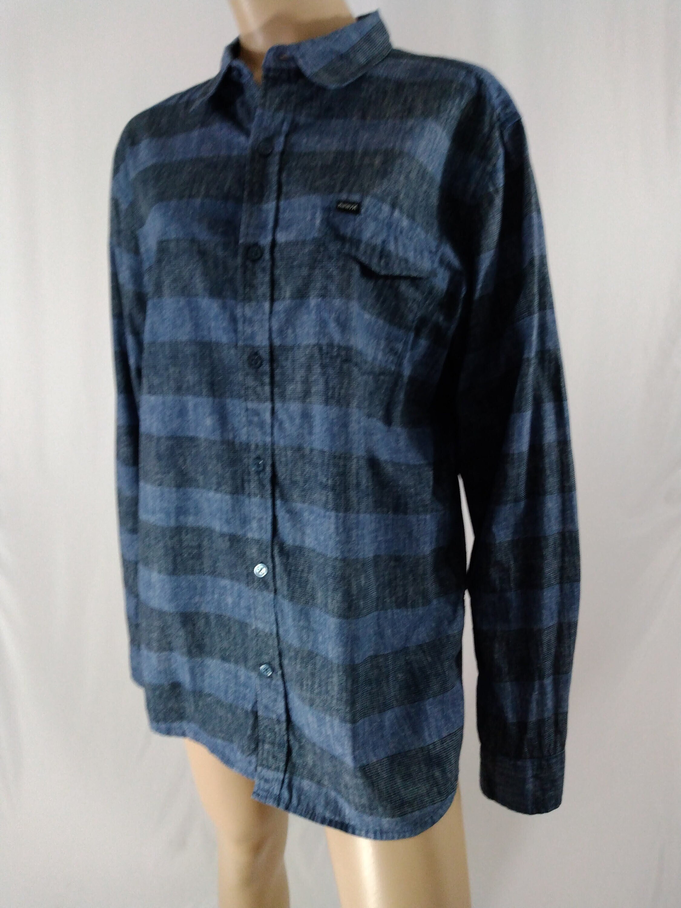 Chemise Hurley à Carreaux Gris - Taille L, Manches Courtes, Neuf Avec étiquettes