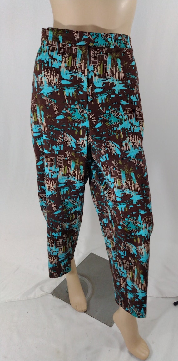 Plus Size Pants Women's Print Pants 97% Cotton Str