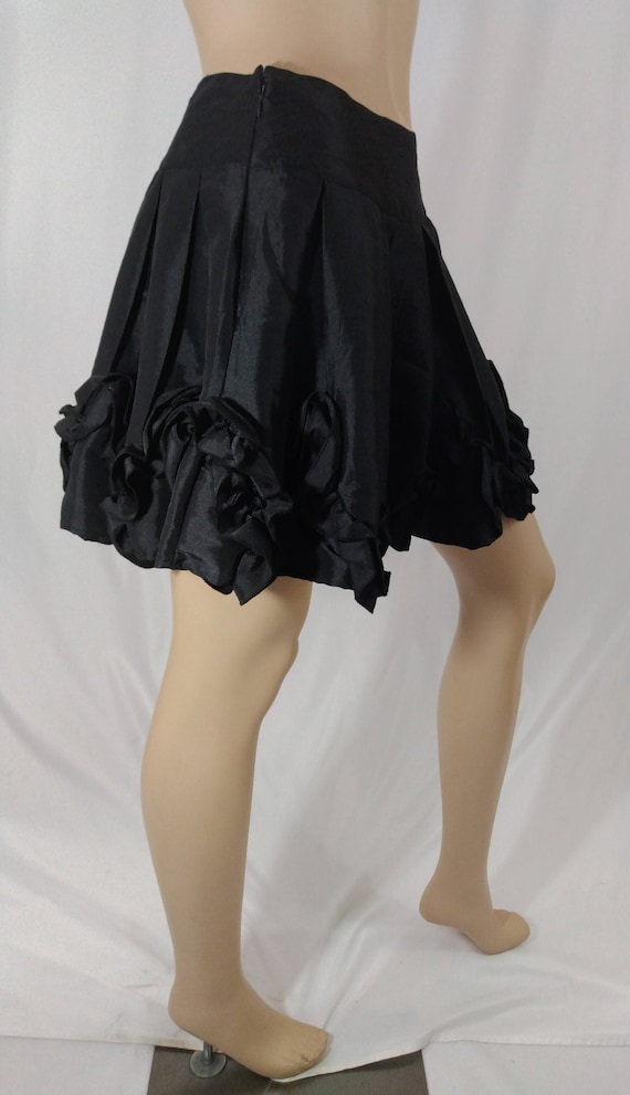 Black Taffeta Skirt Women's Mini Skirt Flowy Fitte