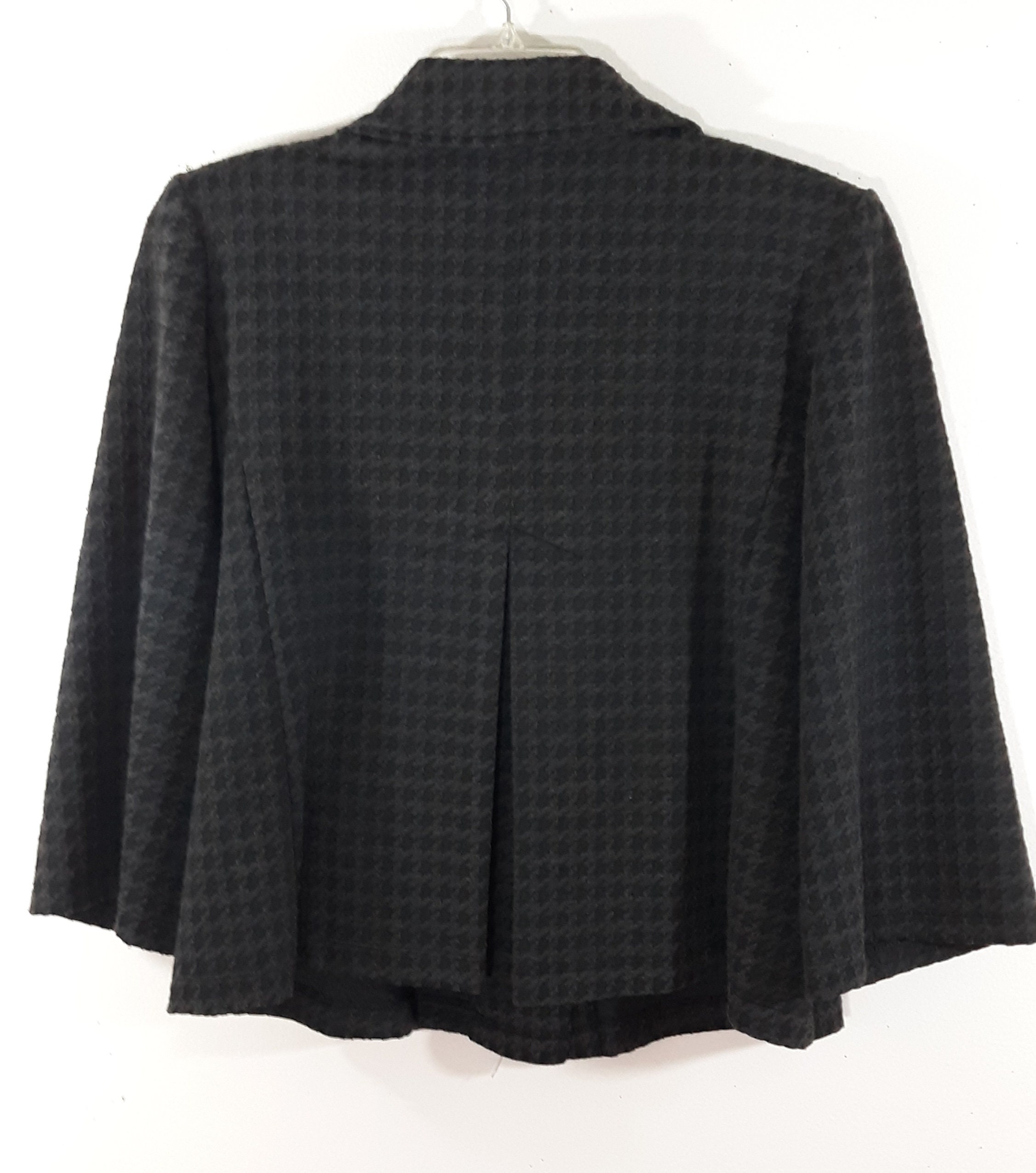 90's Women's Jacket Blazer Top Black Gray Houndstooth - Etsy