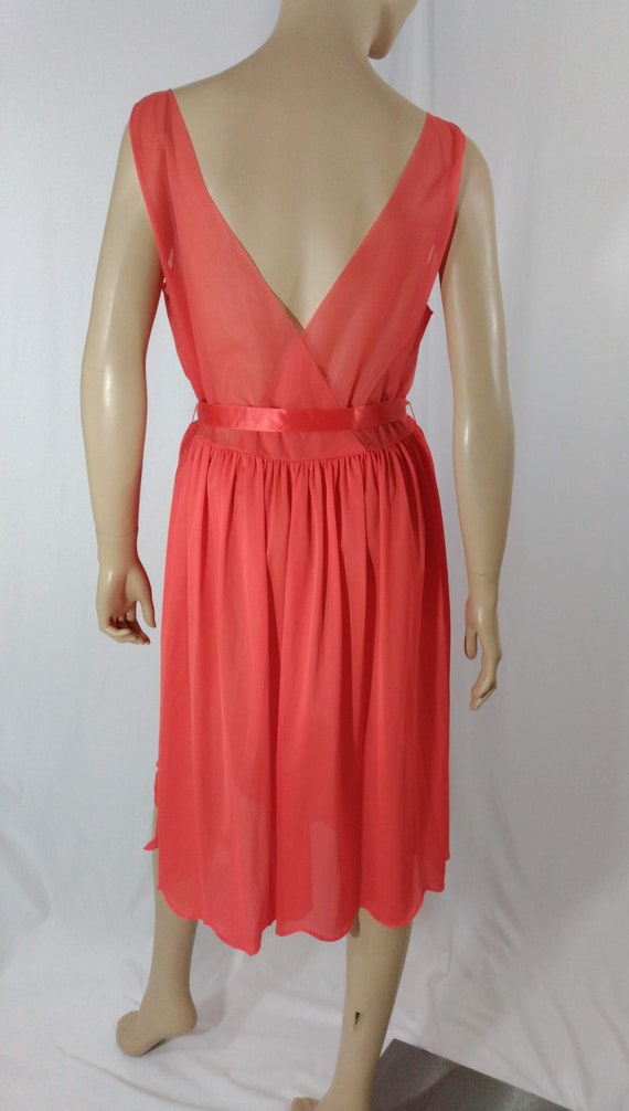 Red Slip 60's Vanity Fair Slip Night Gown Women's… - image 5
