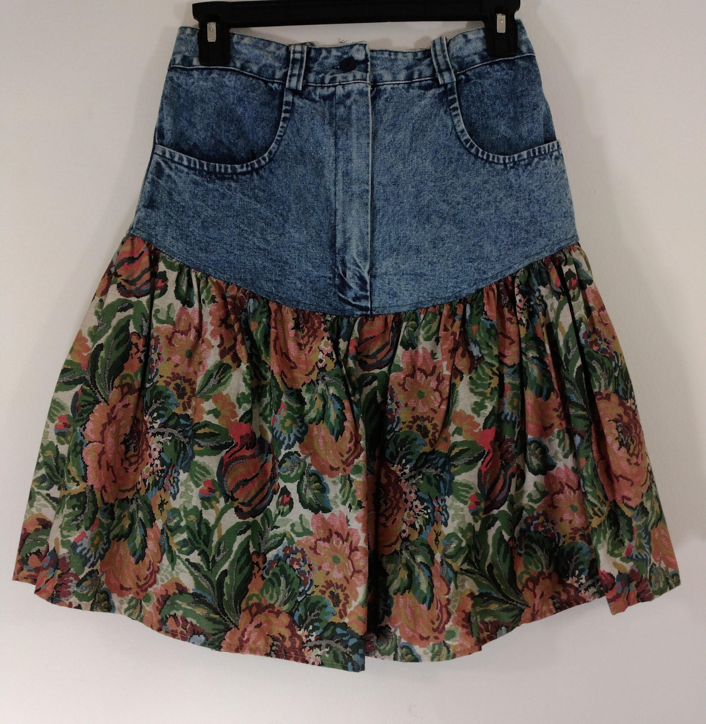 【U LAN】Toff washing denim skirt GANNI | Fringed Heavy Medium Wash Denim Midi Skirt | Women