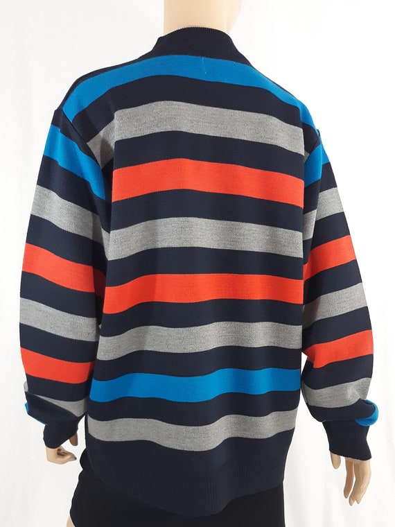 Men's Sweater Shirt Long Sleeve Pullover Blue Gra… - image 3