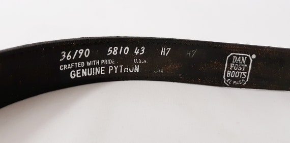 Vintage Python Belt: Rainbow Texture, Big Silver … - image 7