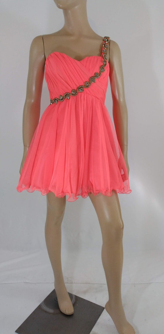Semi Formal Dress Prom Dress Melon Neon Pink Woman