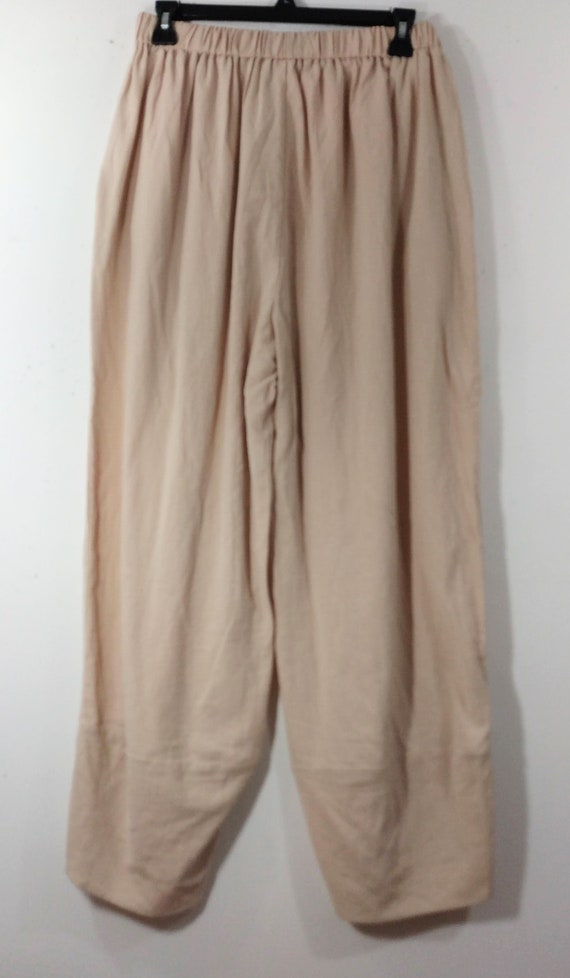 Beige Capri Pants Women's Beige Pants Textured Fabric