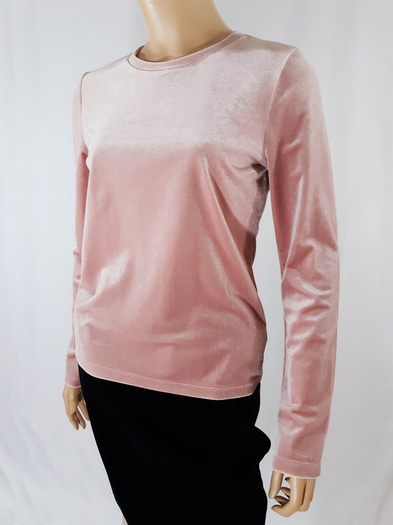 Gap Velour Top Women's Pale Pink Long Sleeve Pullo