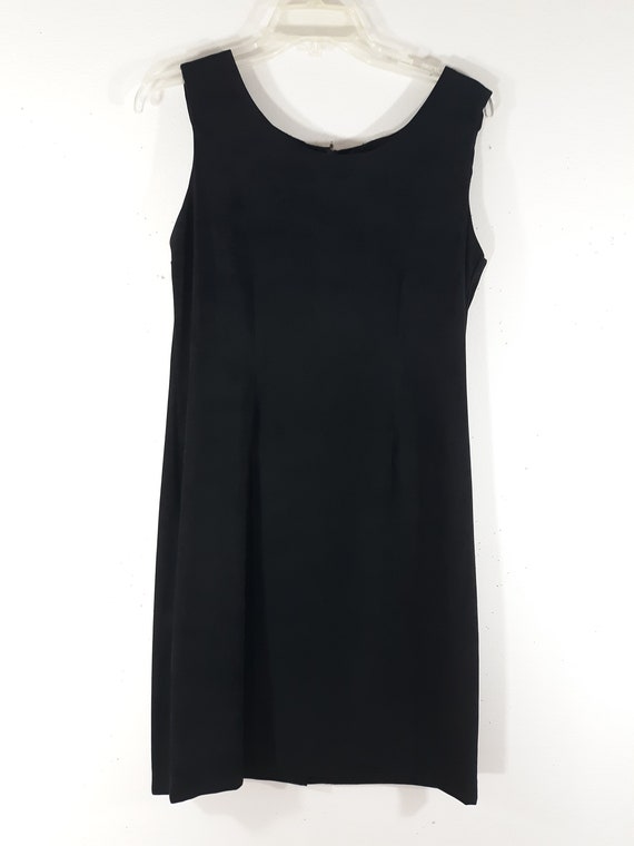 Women's Black Dress 90's Classic Ultrasuede Sleev… - image 8