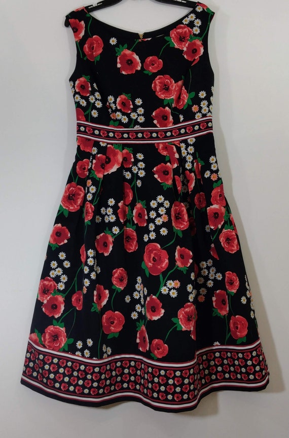 EVA MENDES Dress Women's Sleeveless Floral Red Bl… - image 10