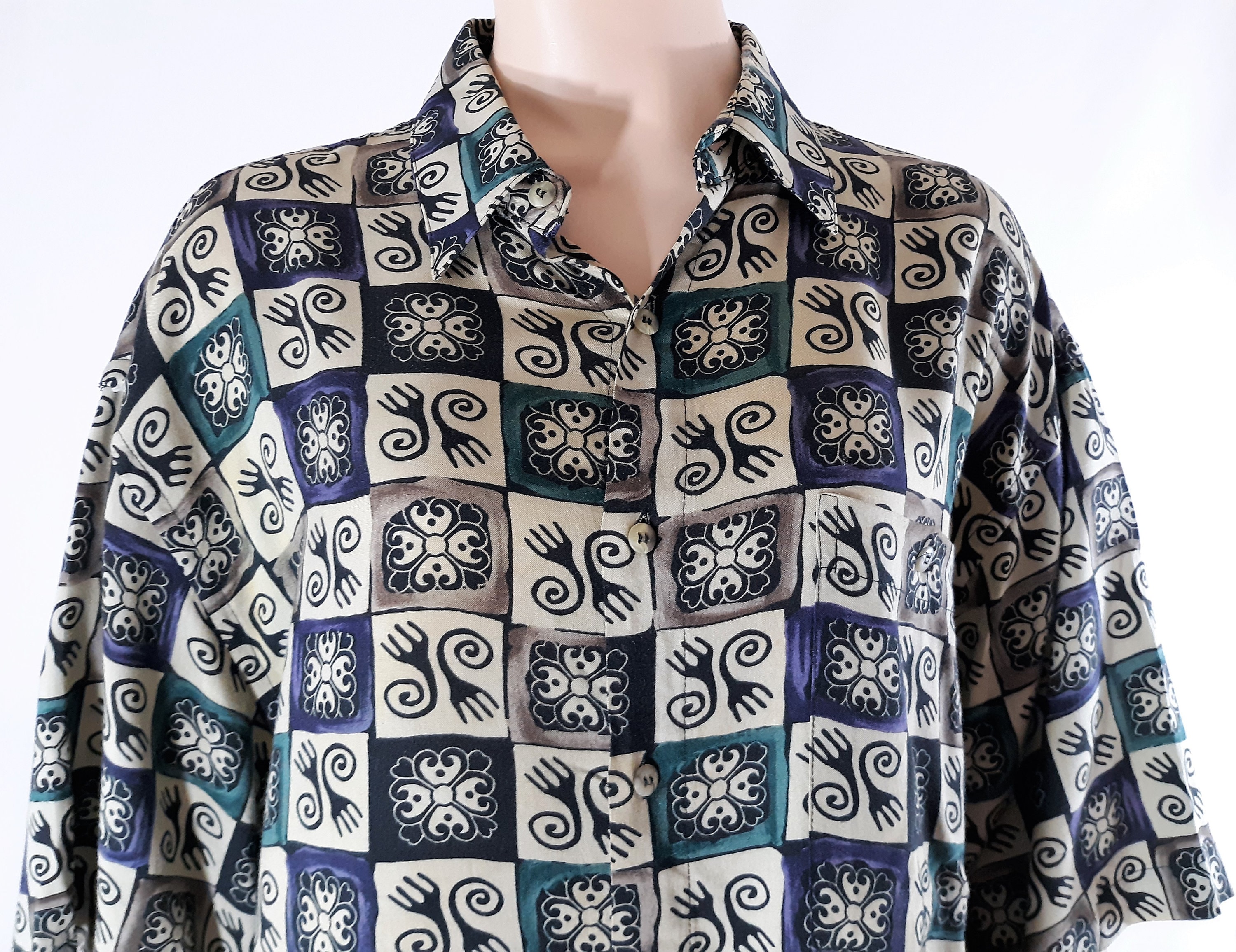 80's Men's Shirt Authentic 1987 Graphic Short Sleeve - Etsy