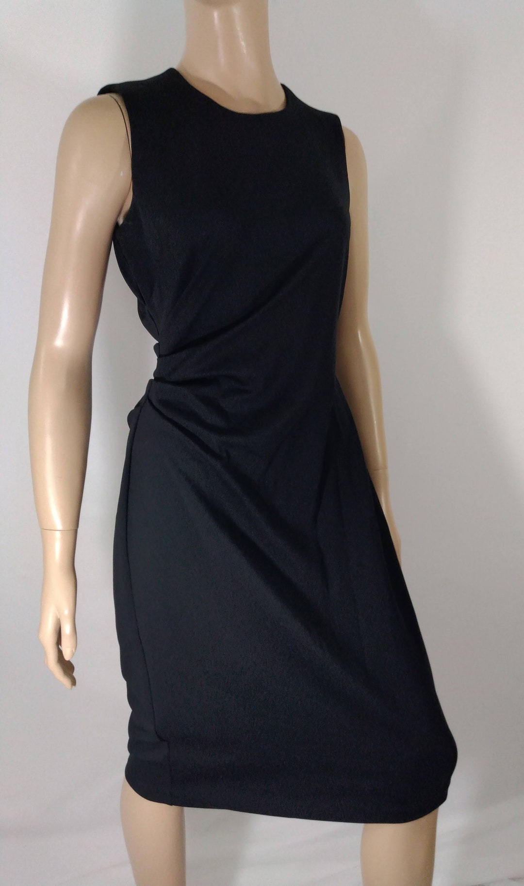 Calvin Klein Womens Off The Shoulder Fold Over Dress Black Size 6 Petite main image 1
