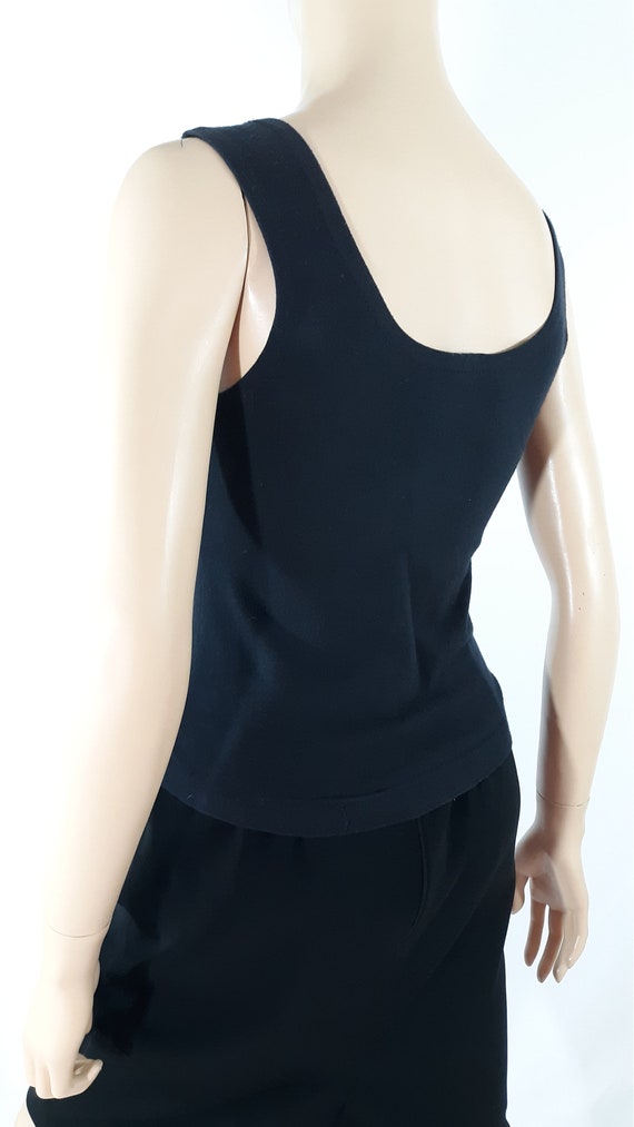 Black Tank Top 80's Women's 90% Cotton Lycra Blac… - image 5