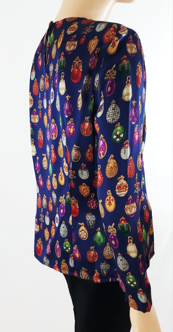 Vintage Carlisle Silk Blouse, Charm Print, Size 8 - image 4