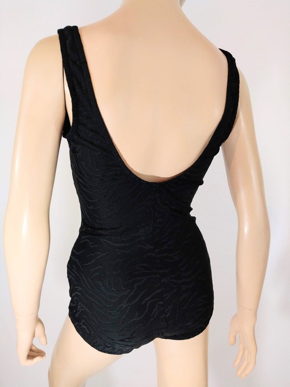 Vintage Swimsuit 60's 70's Women's Black Tiger St… - image 5