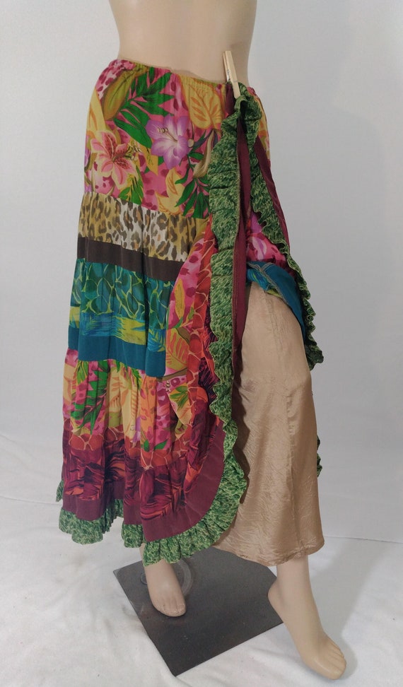 Women's Boho Skirt Hippie Tiered Gypsy Colorful 1… - image 8