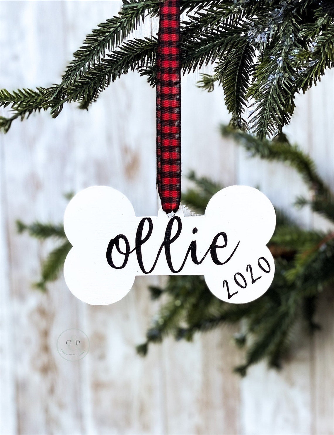 Personalized Dog Ornament Puppy Name Ornament Christmas image 1