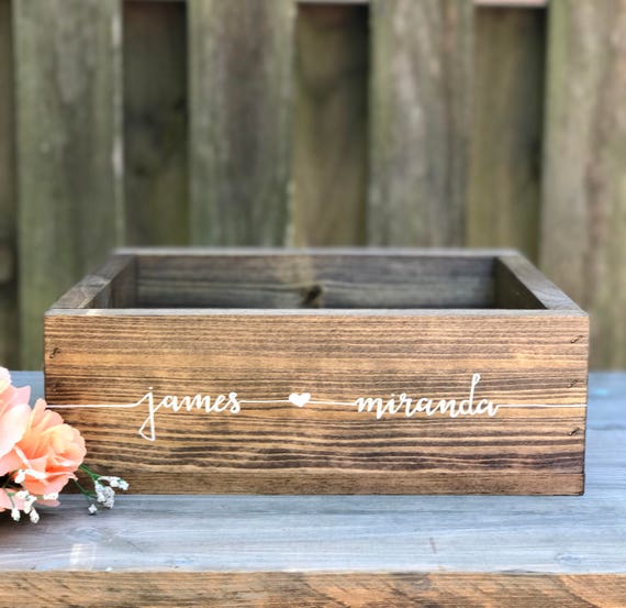 Wedding Card Box Custom Rustic Decor Wooden Image 0