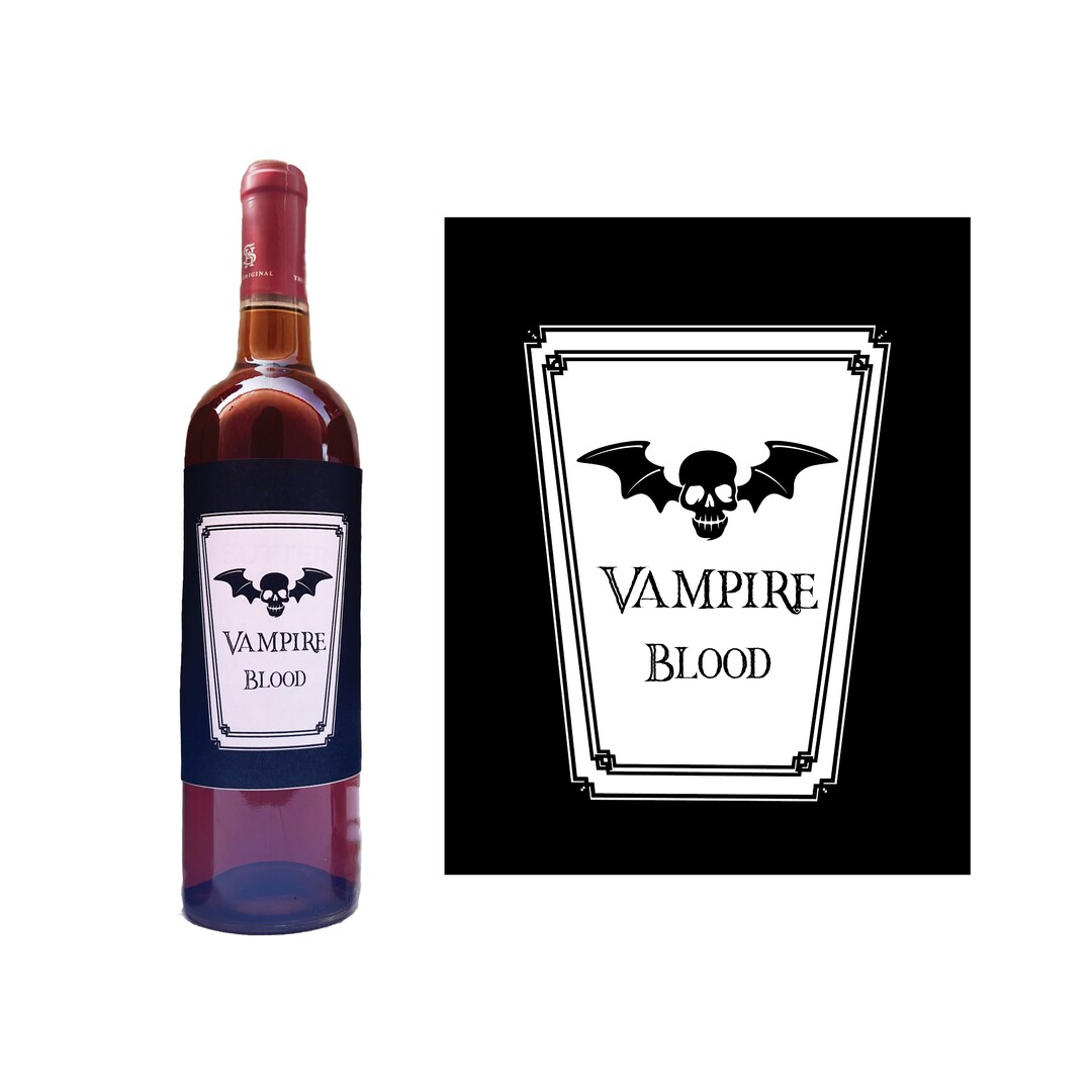 Vampire Blood Label: Halloween Potion Label for Wine Bottles - Etsy