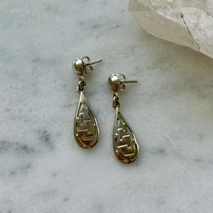 Vintage Sterling Silver Teardrop Stud Earrings