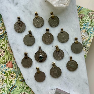 Set Of 13 Vintage Coin Pendants For Jewelry Making