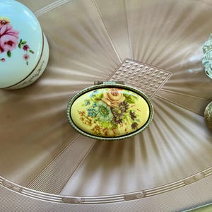 Vintage Floral Porcelain Pill Box