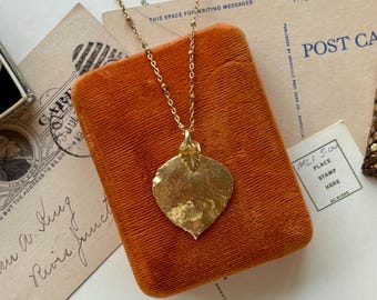 Vintage Gold Dipped Leaf Necklace